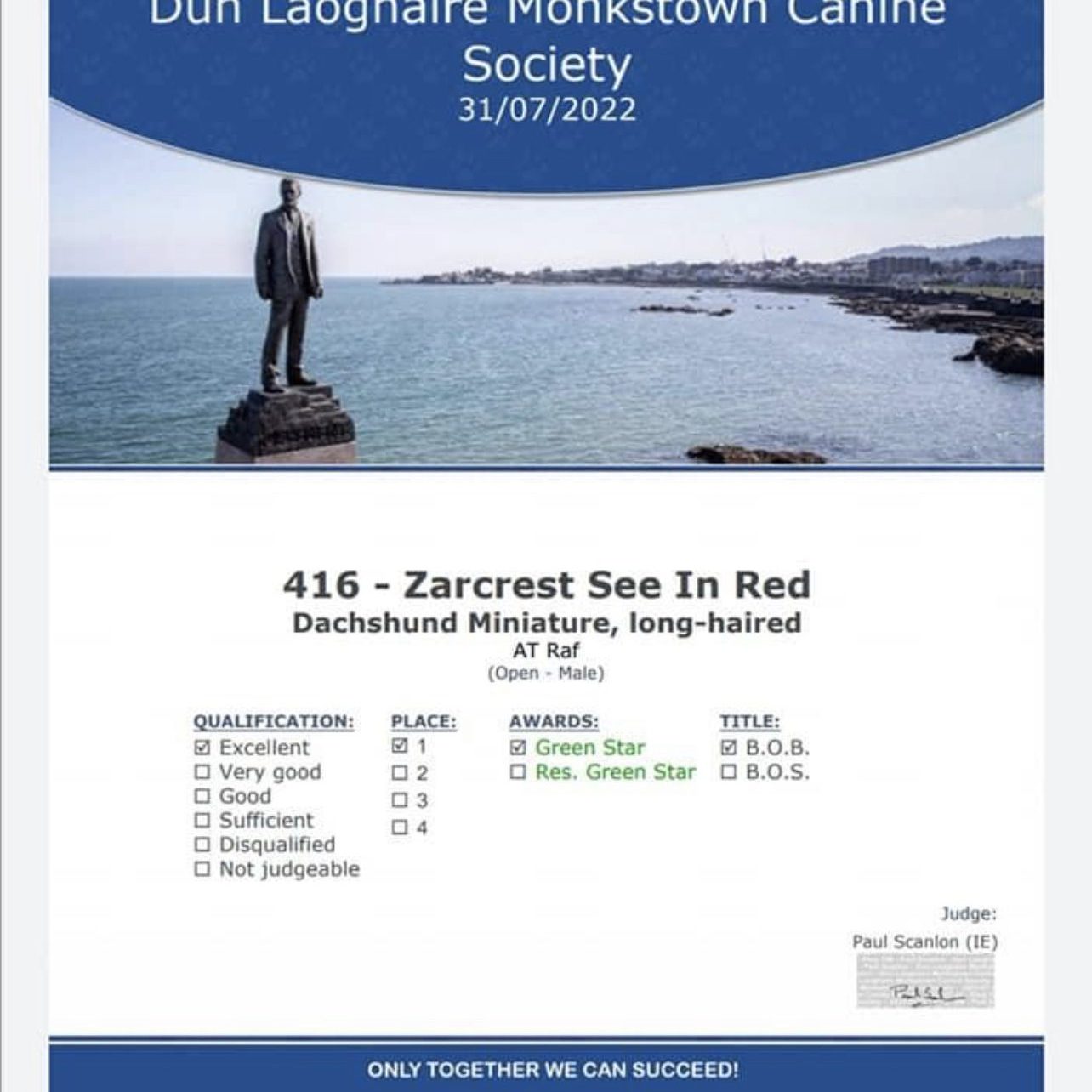 Ch Zarcrest See in Red
